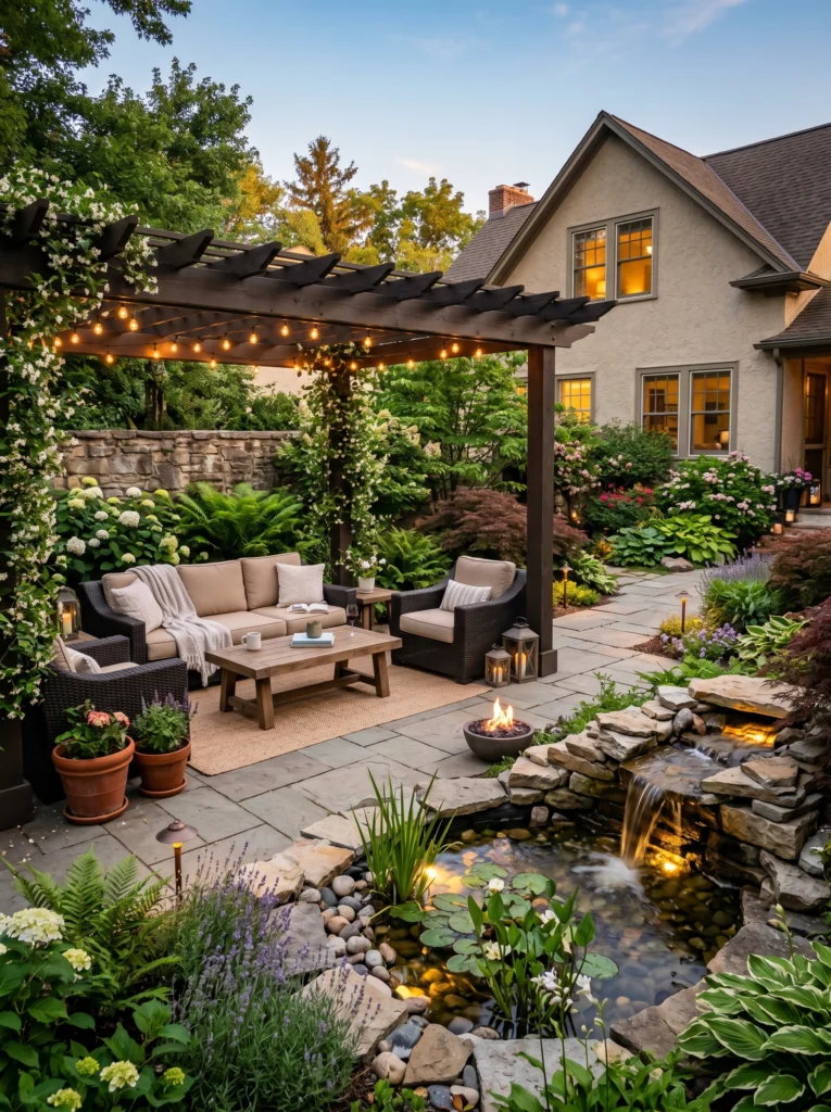 Patio with Water Feature
