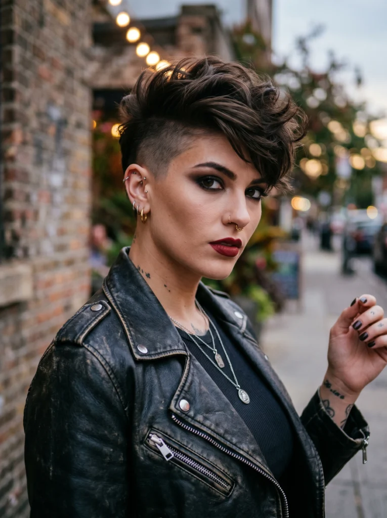 Brunette Undercut Pixie