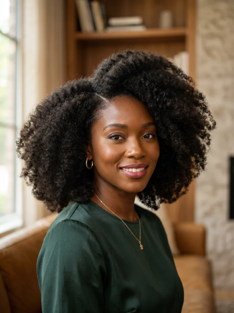 Side-Parted Afro