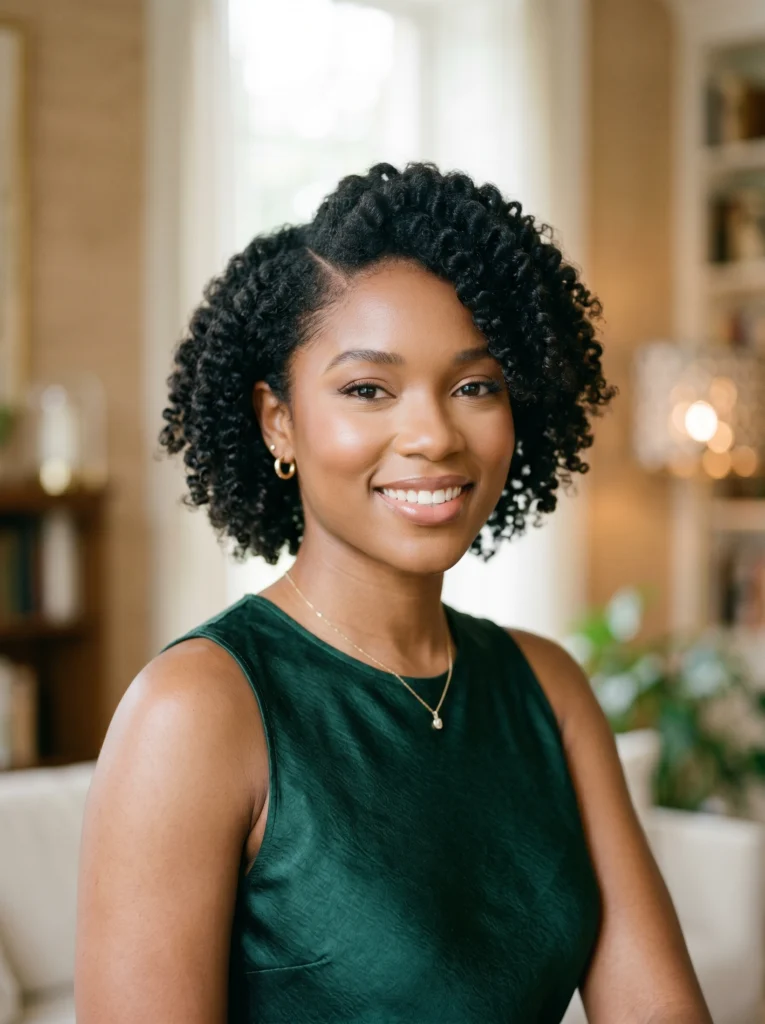  Side-Parted Natural Curls