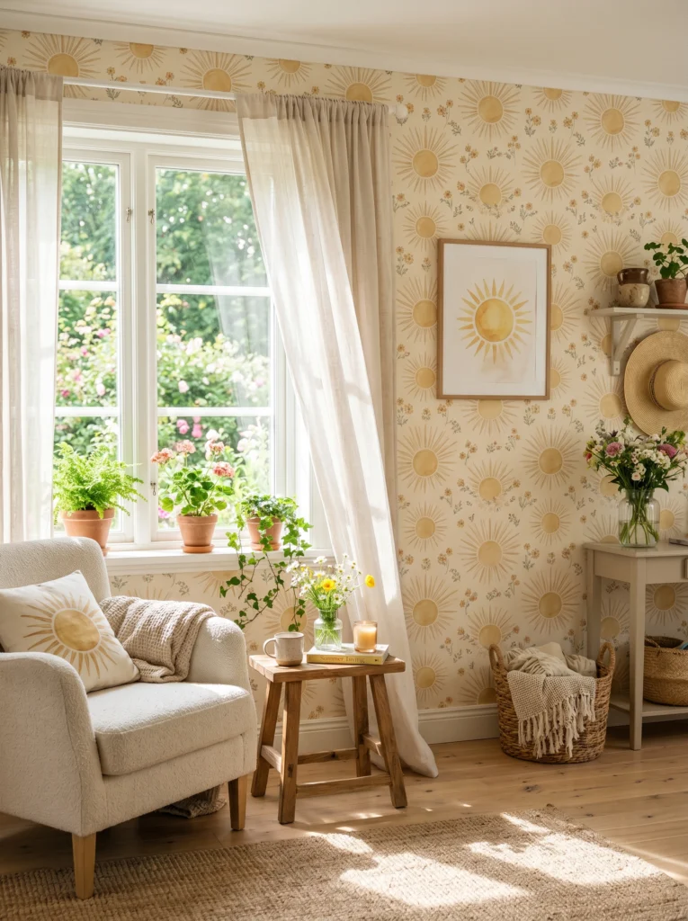 Sun Motif Wallpaper