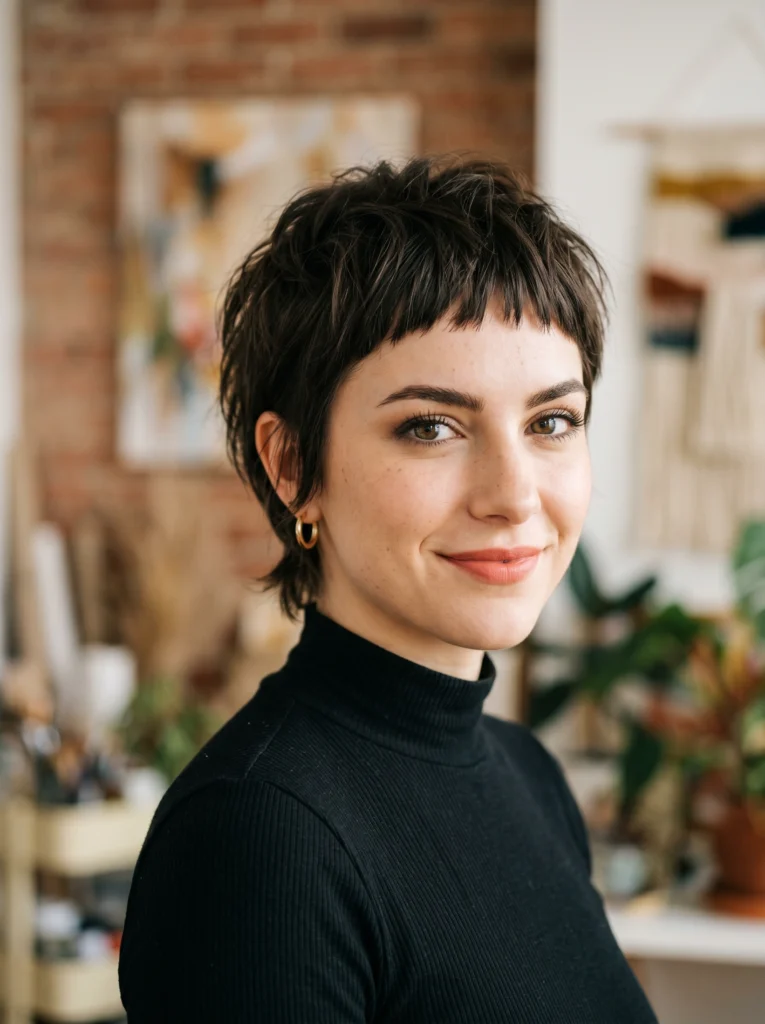 Layered Pixie with Highlights