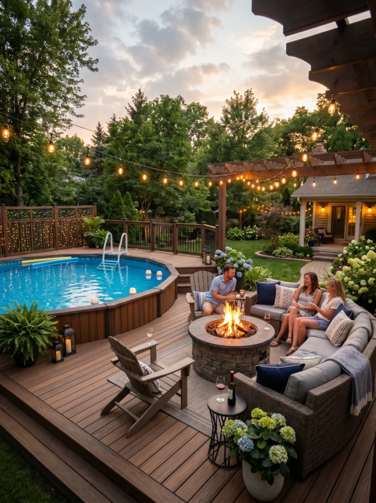 Poolside Fire Pit Area