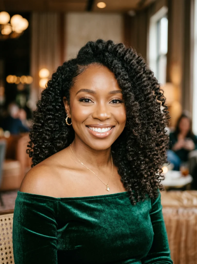 Side-Parted Natural Curls