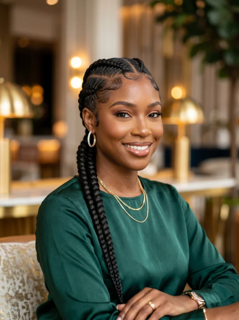 Sleek Two Braids with Baby Hairs
