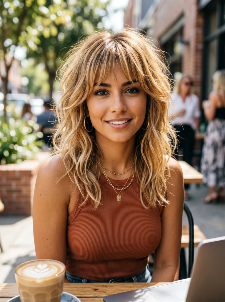 Warm Blonde Shag Cut
