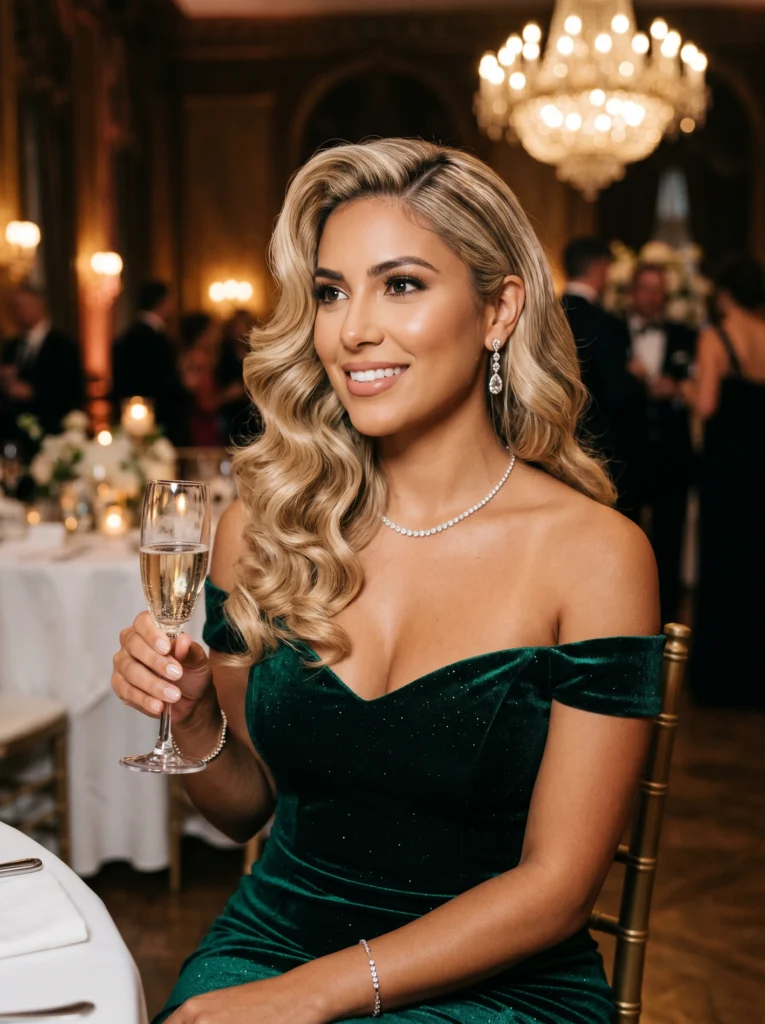 Champagne Blonde Glam Waves