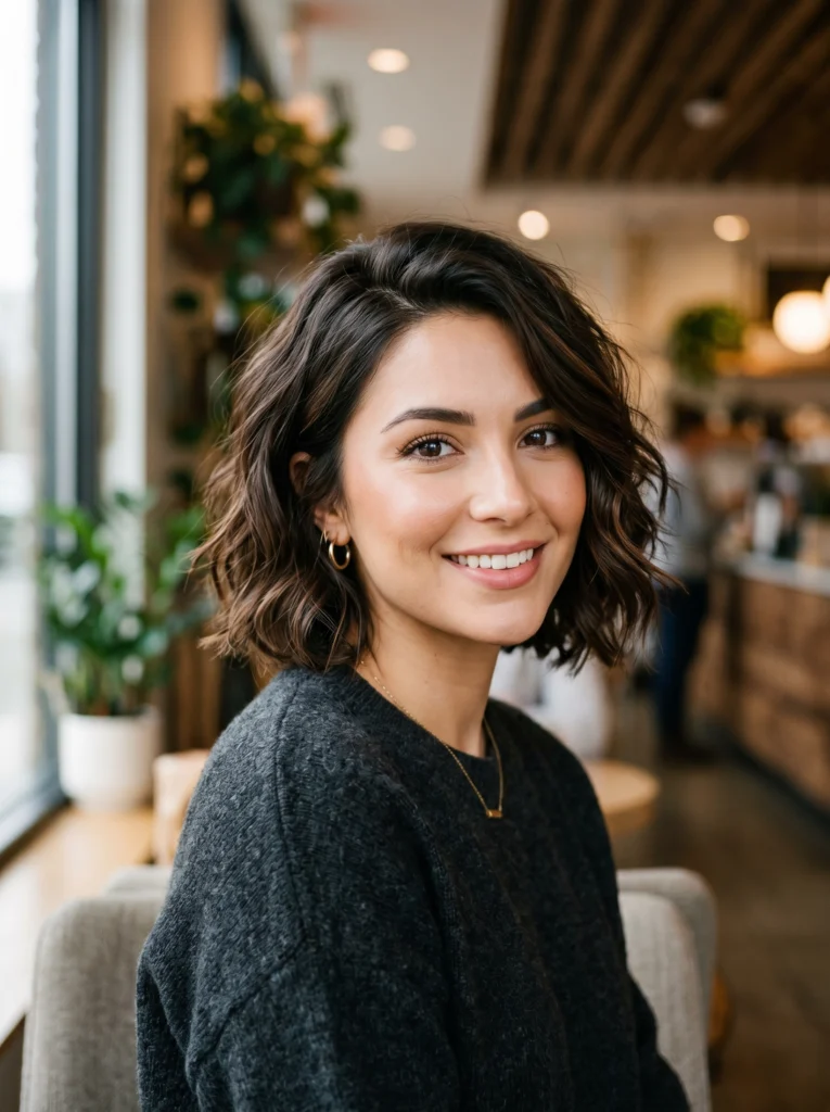Layered Dark Brown Bob