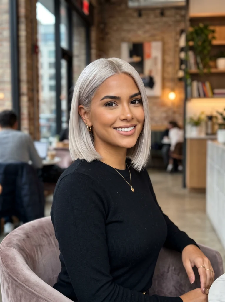  Platinum Blonde Sleek Bob