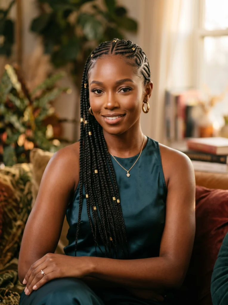 Cornrows with Creative Patterns