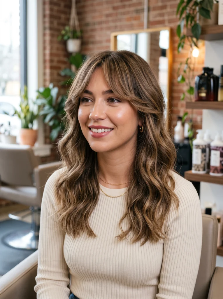 Curtain Bangs with Medium Hair