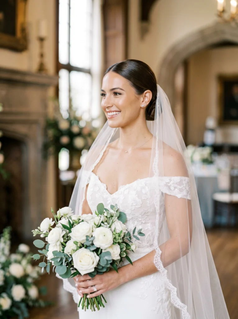Sleek Chignon with Veil
