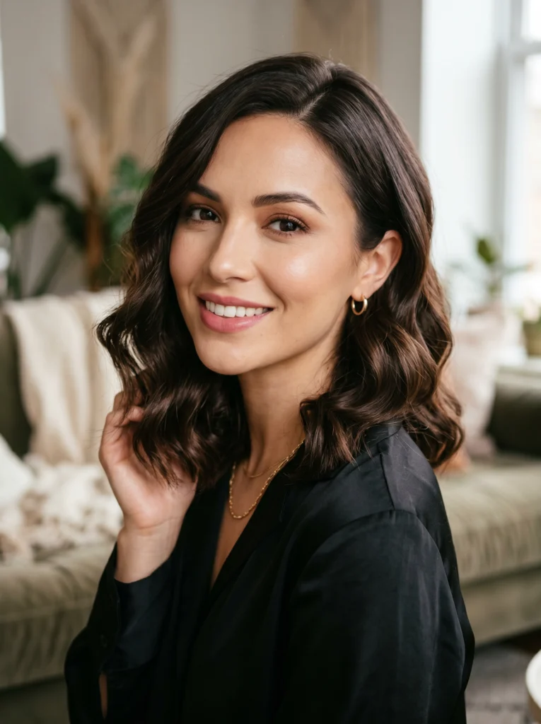 Wavy Dark Brown Lob