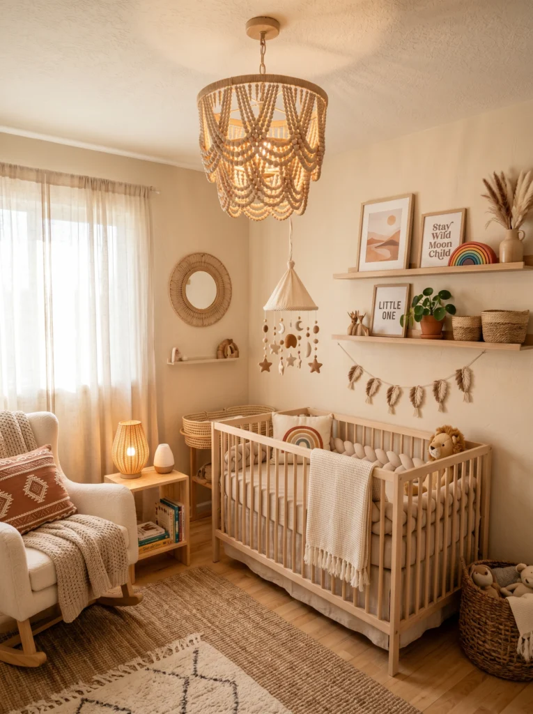 Wooden Bead Chandelier
