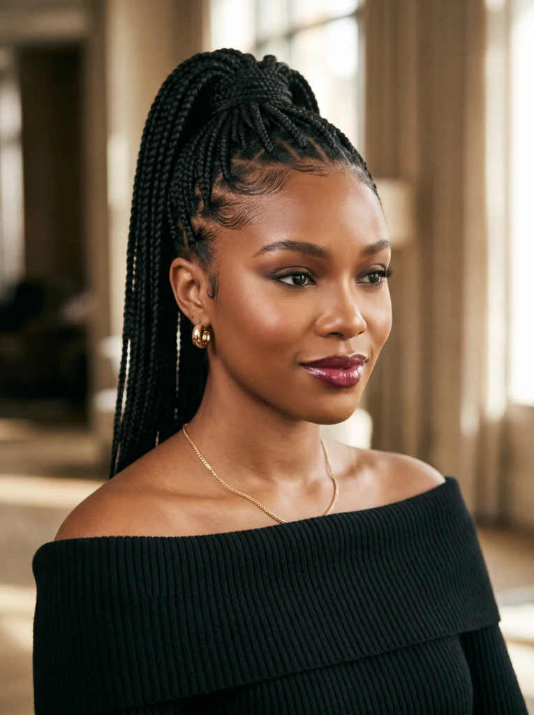 Box Braids High Ponytail