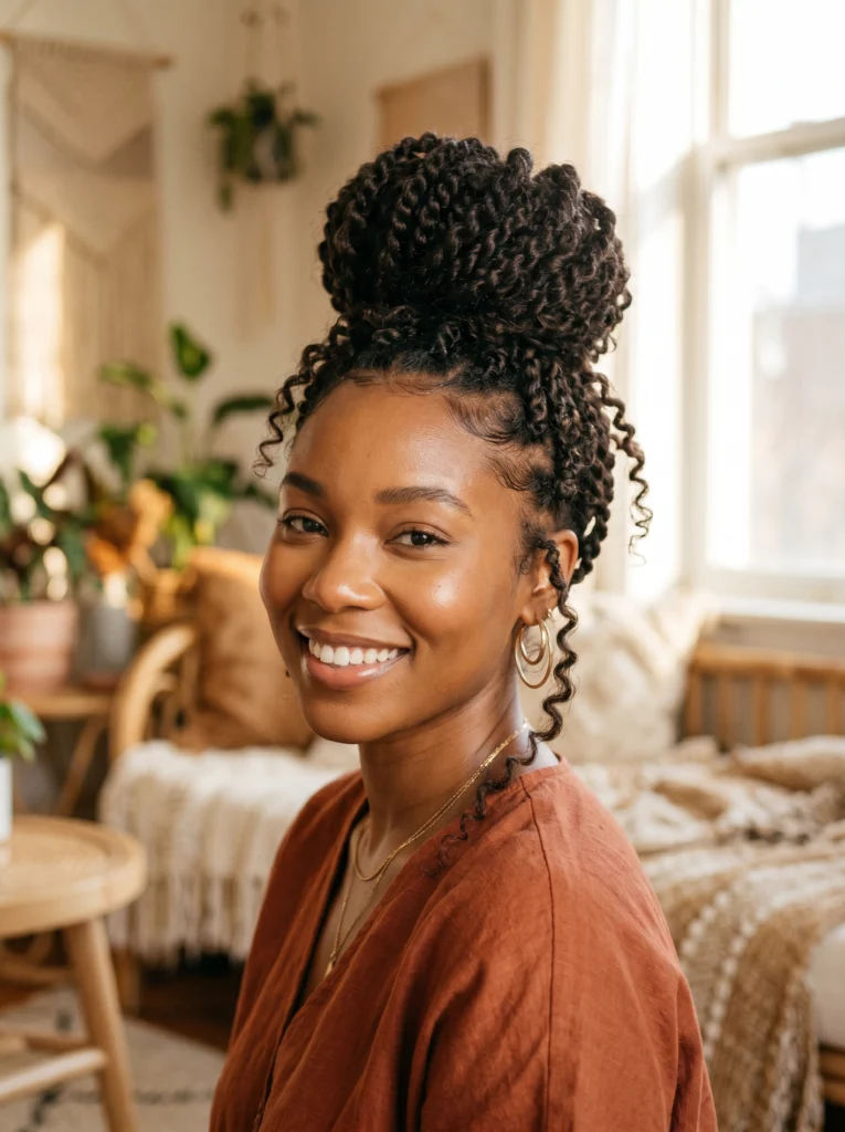 . High Bun Passion Twists