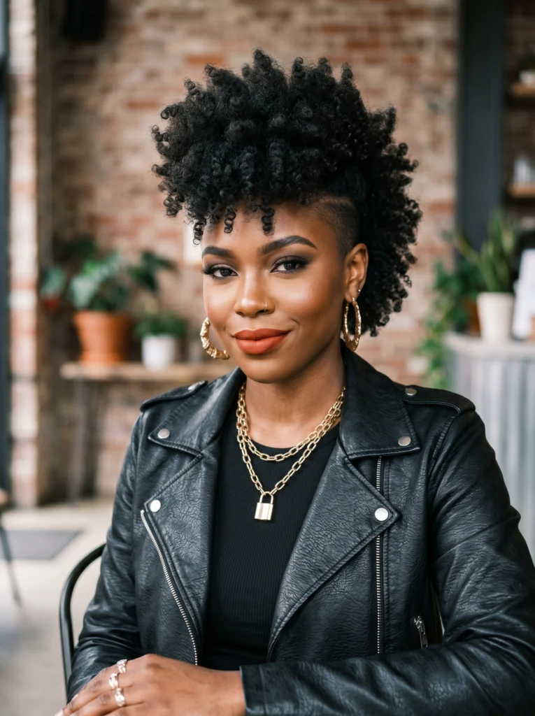 Curly Afro Frohawk