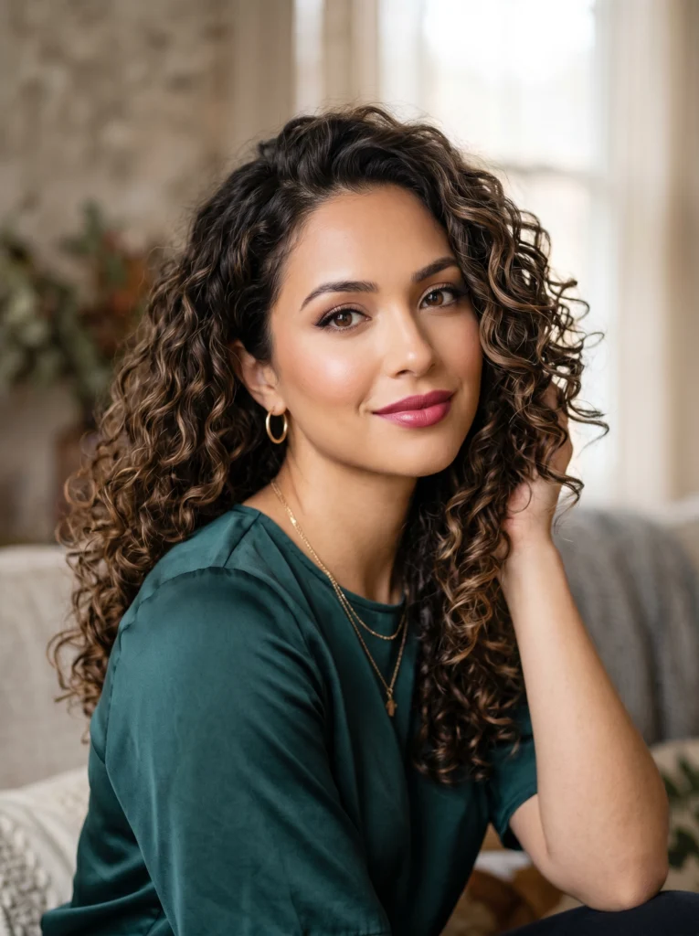 Soft Curly Medium Hairstyle