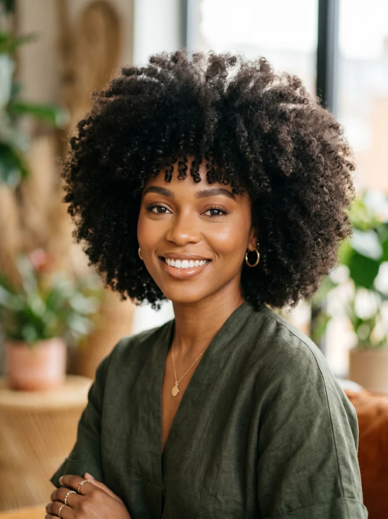 Afro with Bangs