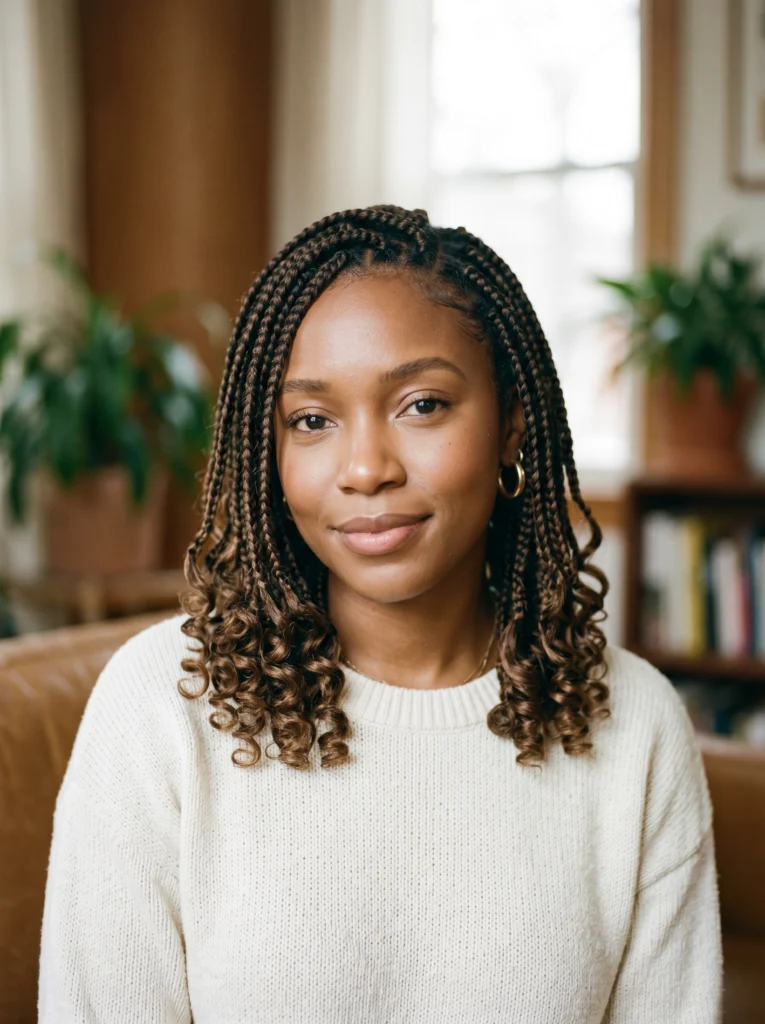 Curled Ends Box Braids