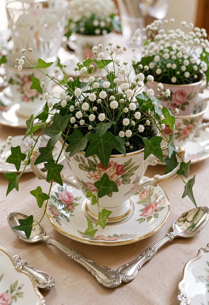 Floral Teacup Centerpieces