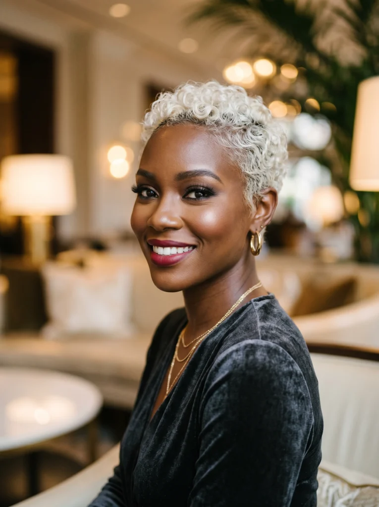 . Platinum Blonde Tapered Pixie