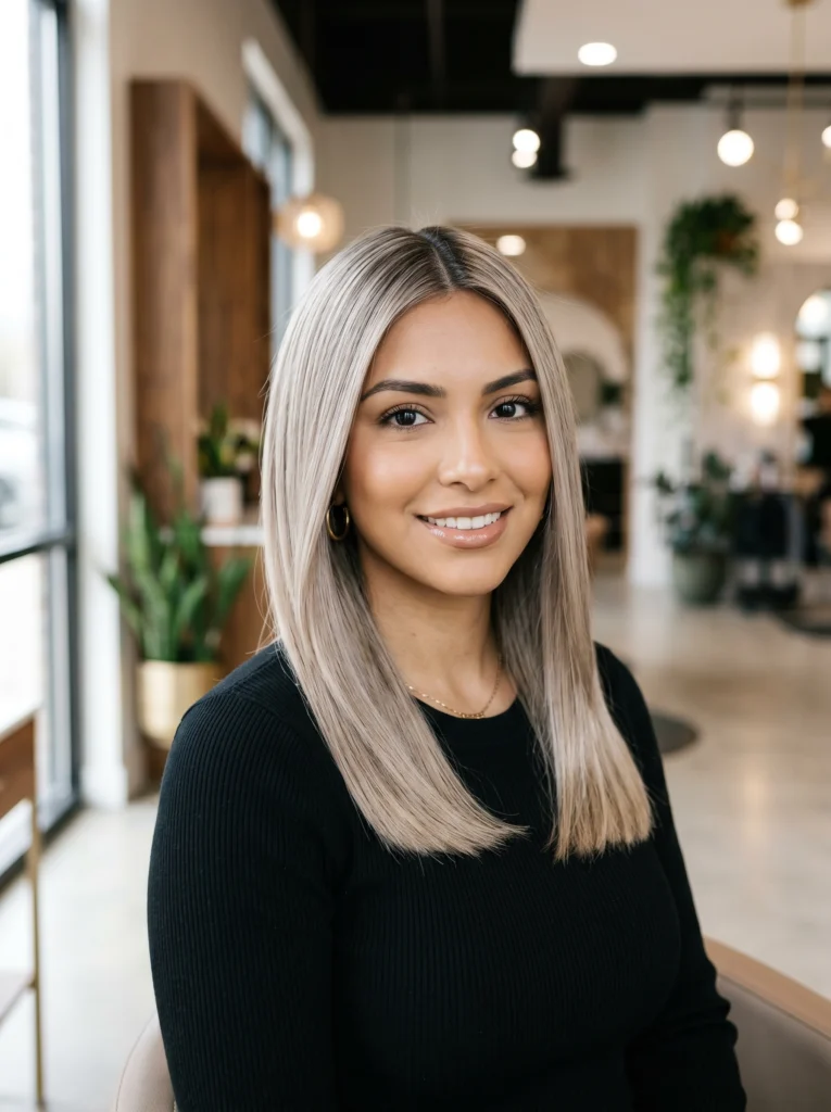 Ash Blonde Straight Hair