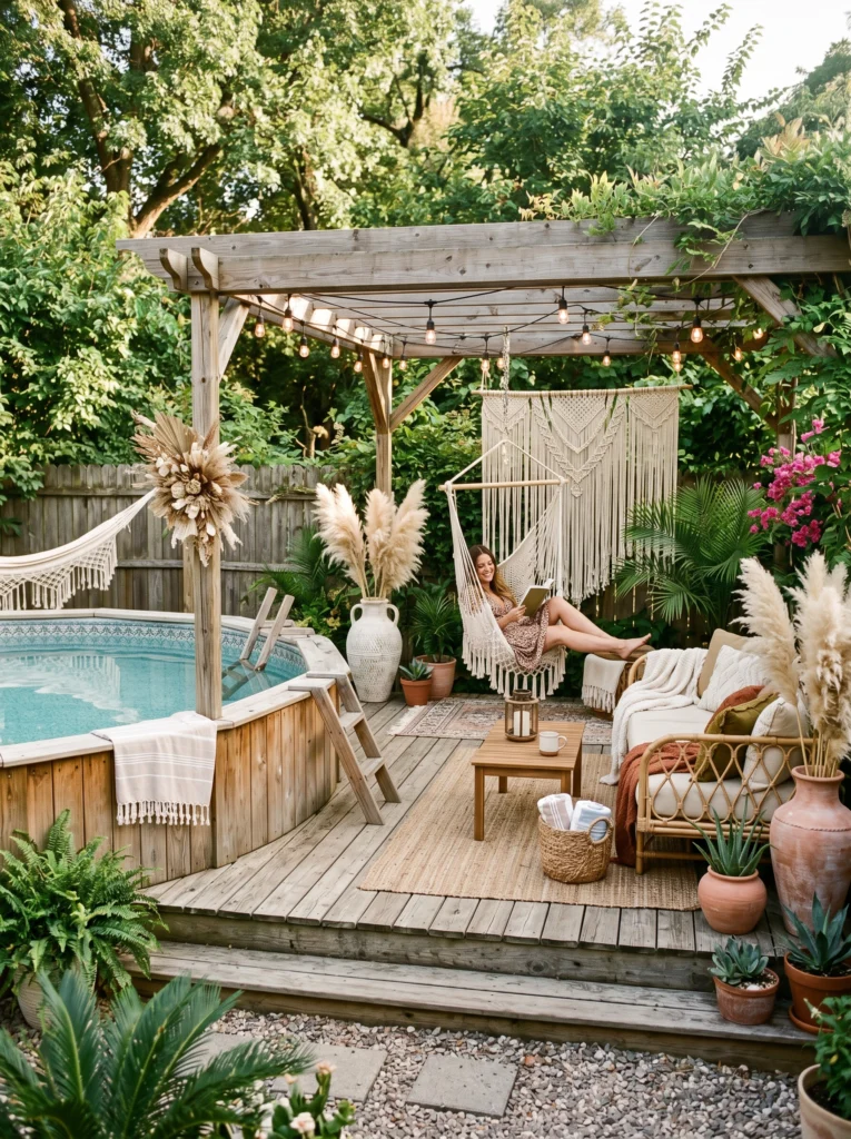 Boho Chic Pool Setup