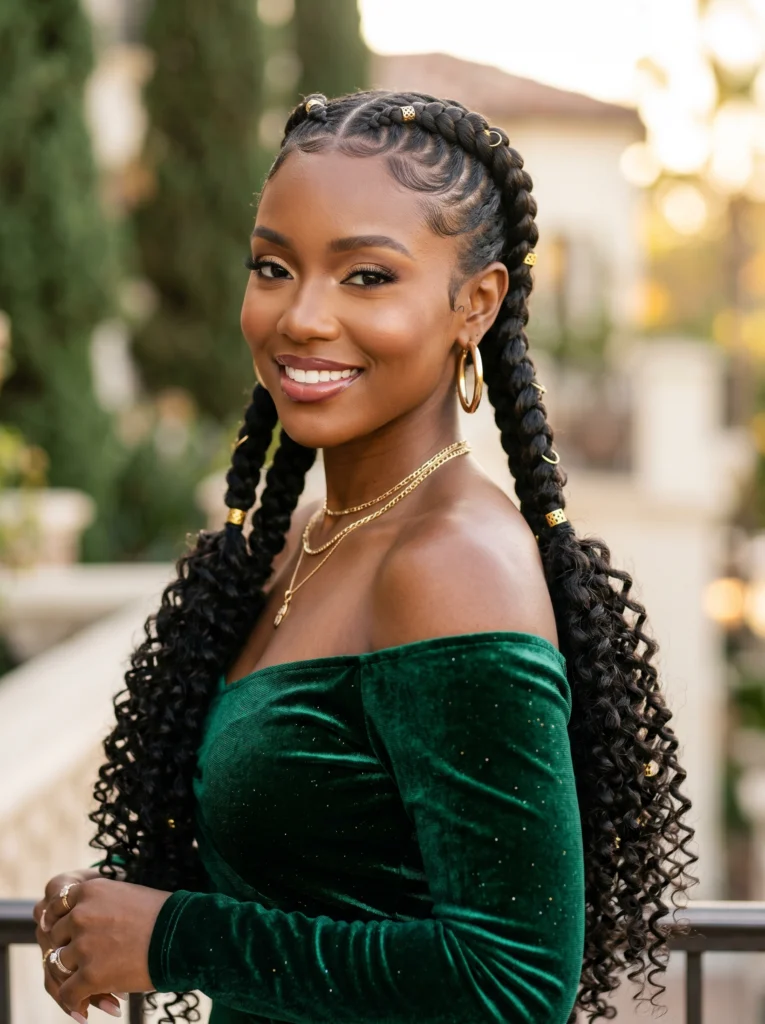 Long Goddess Two Braids