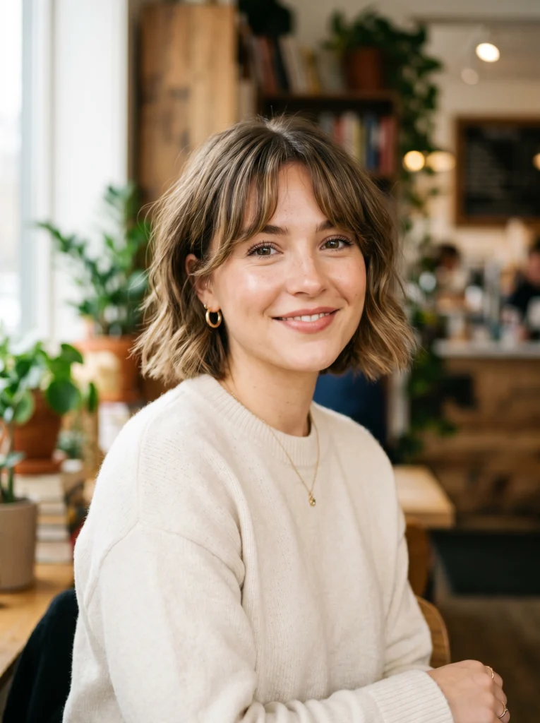  Short Hair with Curtain Bangs