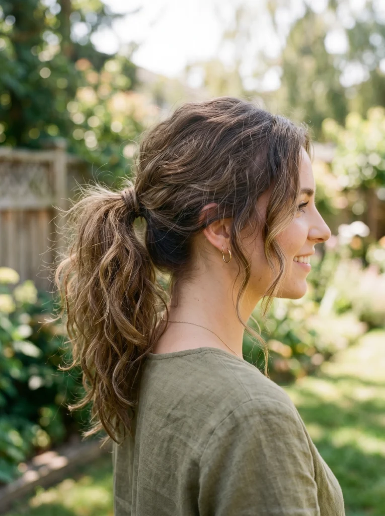 Messy Ponytail Style