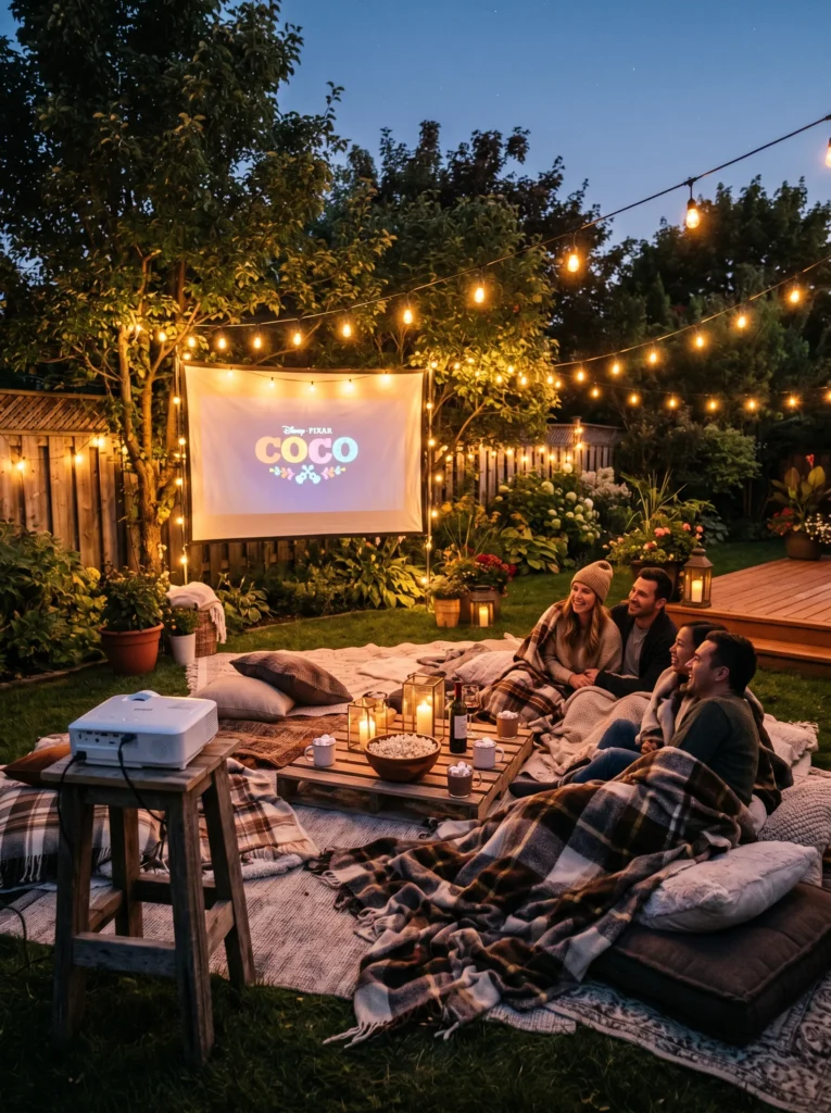 Outdoor Movie Night Setup