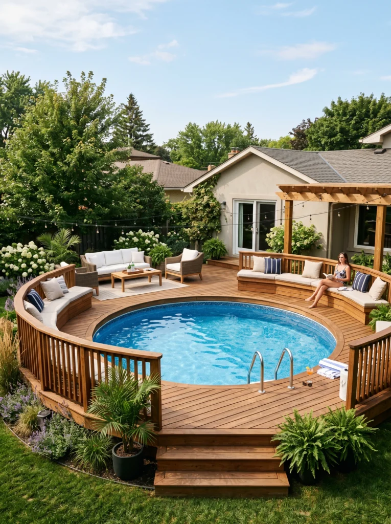 Pool with Built-In Seating