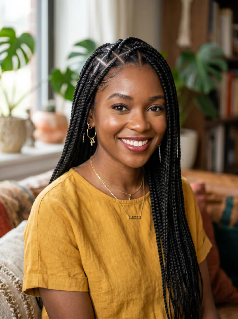 Triangle Part Box Braids